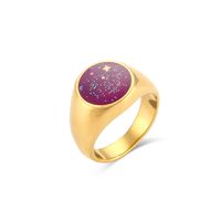 Hip Hop Style Fantasy Sequin Dripping Oil Sun Moon Ring sku image 3