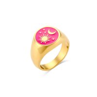 Hip Hop Style Fantasy Sequin Dripping Oil Sun Moon Ring sku image 7