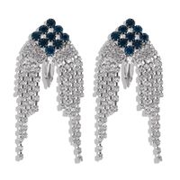 New Rhinestone-studded Long Tassel Earrings Nhjq143080 sku image 2
