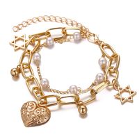 Europäischer Und Amerikanischer Grenz Überschreiten Der Neuer Handschmuck Kreativer Retro-minimalisti Scher Stil Perle Liebe Doppels Chicht Armband Fabrik Direkt Vertrieb sku image 1