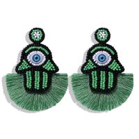 European And American Magic Eye Rice Beads Tassel Earrings Nhjq146720 sku image 17