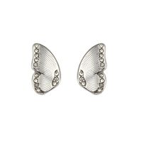 Fashion Animal Earrings Jewelry Stainless Steel Plated 18k Gold Butterfly Zircon Stud Earrings sku image 1