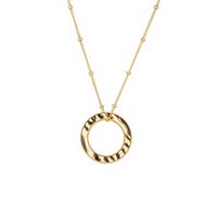 Fashion Simple Heart Pendant Jewelry Stainless Steel 18k Gold Plating Zebra Pattern Pendant Necklace sku image 4