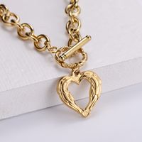 Fashion Electroplated 18k Gold Clavicle Chain Heart-shaped Pendant Necklace sku image 1