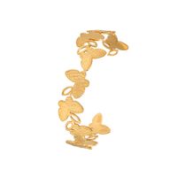 Fashion Bracelet Ornament Stainless Steel Plated 18k Golden Open-end Butterfly Bracelet sku image 1