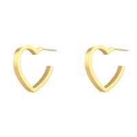 Einfache Herz Form Ohr Hoop Schmuck Edelstahl Vergoldet 18k Cut Form Ohrringe sku image 1
