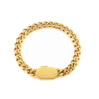 Mode Edelstahl Vergoldet 18k Goldene Glatte Oval Schnalle Große Chunky Kette Halskette sku image 1