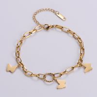 Mode Simple Papillon Pendentif En Acier Inoxydable Bracelet Femme Bracelet sku image 2