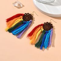 Ins Style Basic Retro Tassel Wood No Inlaid Women's Earrings main image 3