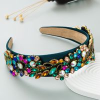Fashion Baroque Color Glass Drill Cloth Headband Hair Accessories Women sku image 4