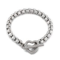 Fashion Heart Stainless Steel Bracelets In Bulk sku image 1
