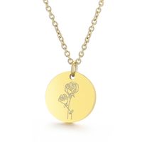 Fashion Flower Stainless Steel Necklace sku image 6