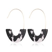 Leopard Acetate Acrylic U-shaped Contrast Hoop Earrings Nhdp151033 sku image 7