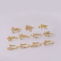 New Micro Inlaid Zircon Nasal Splint Fake Nose Ring Non-piercing Puncture Nose Studs main image 3