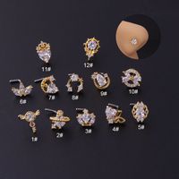 Fashion Heart Stainless Steel Plating Zircon Nose Studs main image 1