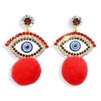 New Crystal Devil S Eye Fleece Ball Earrings Nhjq150526 sku image 11
