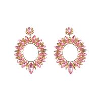 Fashion Alloy Rhinestone Earrings Classic Round Banquet Alloy Earrings Wholesale main image 3