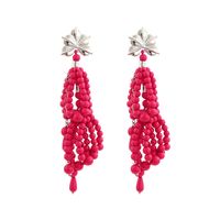 Resin Beads String Tassel Eardrops Ethnic Style Earrings main image 3