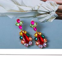 Fashion New Large Color Diamond Ornament Female Alloy Earrings main image 3