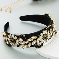 Fashion Baroque Color Glass Drill Cloth Headband Hair Accessories Women sku image 2