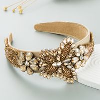 New Gorgeous Crystal Baroque Retro Wide-brimmed Butterfly Inlaid Zircon Headband sku image 4