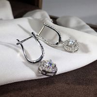 Exquisite Round Shiny Hollow Two-piece Earring Ear Clip sku image 1