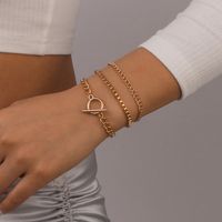 Fashion Simple Metallic Geometric Ot Buckle Hip Hop Women Alloy Bracelet main image 4