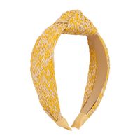 Fashion Simple Knot Raffia Woven Female Contrast Color Wide-brimmed Geometric Headband sku image 5