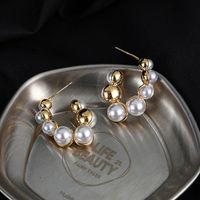 Pearl Fashion Retro 925 Silver Pin French Style Earrings main image 4