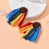 Ins Style Basic Retro Tassel Wood No Inlaid Women's Earrings sku image 3