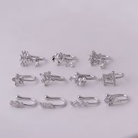 New Micro Inlaid Zircon Nasal Splint Fake Nose Ring Non-piercing Puncture Nose Studs main image 4