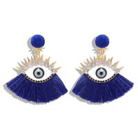 Fashion Alloy Diamond Devil's Eye Tassel Earrings Nhjq153555 sku image 14
