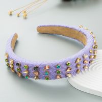 Fashion Baroque Style Diamond Pleated Sponge Wide Brim Hair Accessories Headband sku image 2