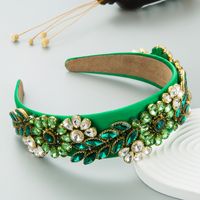 Fashion Baroque Color Glass Drill Cloth Headband Hair Accessories Women sku image 3