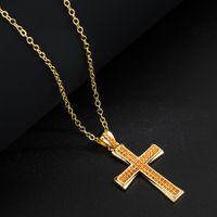 Fashion Copper Plated Real Gold Micro Inlaid Color Zircon Pendant Necklace sku image 4