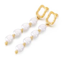 Fashion Modern Style Geometric Plating Stainless Steel 18K Gold Plated Earrings sku image 3