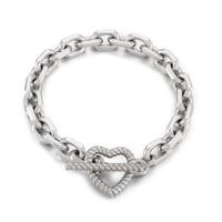 Fashion Heart Stainless Steel Bracelets In Bulk sku image 3