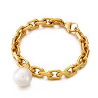 Fashion Geometric Stainless Steel 18K Gold Plated Bracelets In Bulk sku image 3