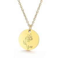 Fashion Flower Stainless Steel Necklace sku image 3