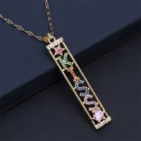 New Letters Pattern  Pendant  Copper  Inlaid Zircon Necklace sku image 5