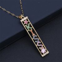 Nouvelles Lettres Motif Pendentif Cuivre Incrusté Zircon Collier sku image 5