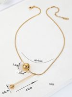 Fashion Stainless Steel 18k Gold Plating Round Beads Snakeskin Necklace main image 3