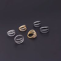 Pure Stainless Steel Three-row Carved Zircon Seamless Closed Nose Ring Nose Studs main image 6