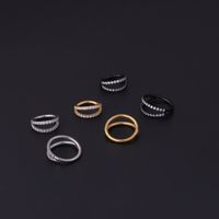 Fashion Geometric Stainless Steel Plating Zircon Nose Ring main image 5