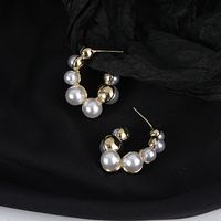 Pearl Fashion Retro 925 Silver Pin French Style Earrings main image 6