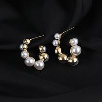 Pearl Fashion Retro 925 Silver Pin French Style Earrings sku image 1