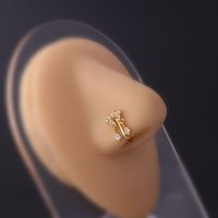 New Micro Inlaid Zircon Nasal Splint Fake Nose Ring Non-piercing Puncture Nose Studs main image 5