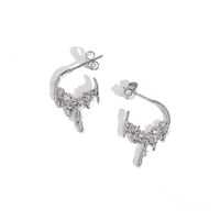 Personality Fashion Trending Silver Lava Zircon Earrings main image 5