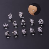 Fashion Heart Stainless Steel Plating Zircon Nose Studs main image 6