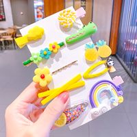 Korean  Children's Hair Clip Head Rope Set Candy Color Hairpin Side Clip Duckbill Clip Wholesale Nihaojewelry sku image 16
